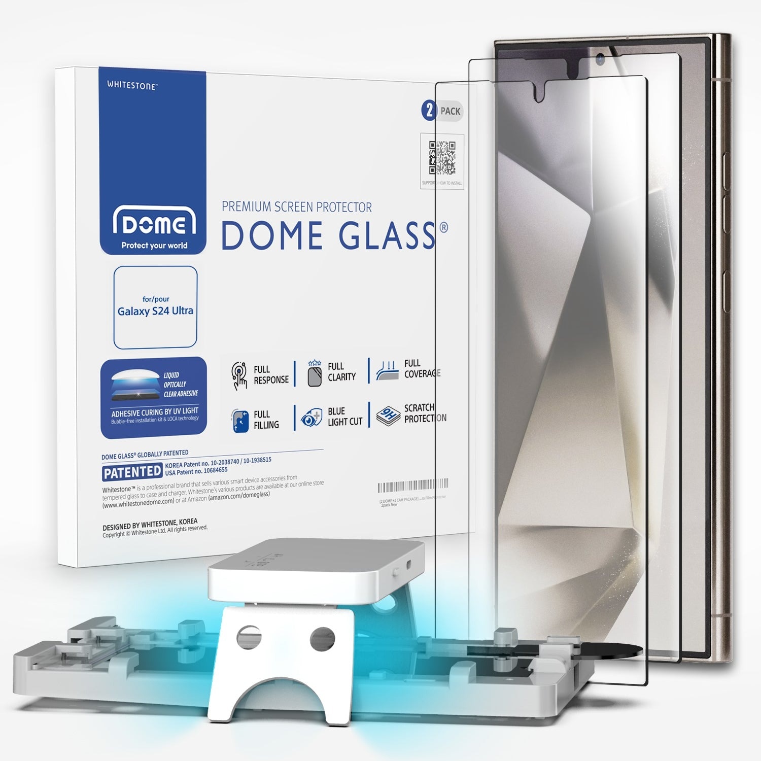 Dome Glass Screen Protector Samsung Galaxy S24 Ultra (2 pezzi)