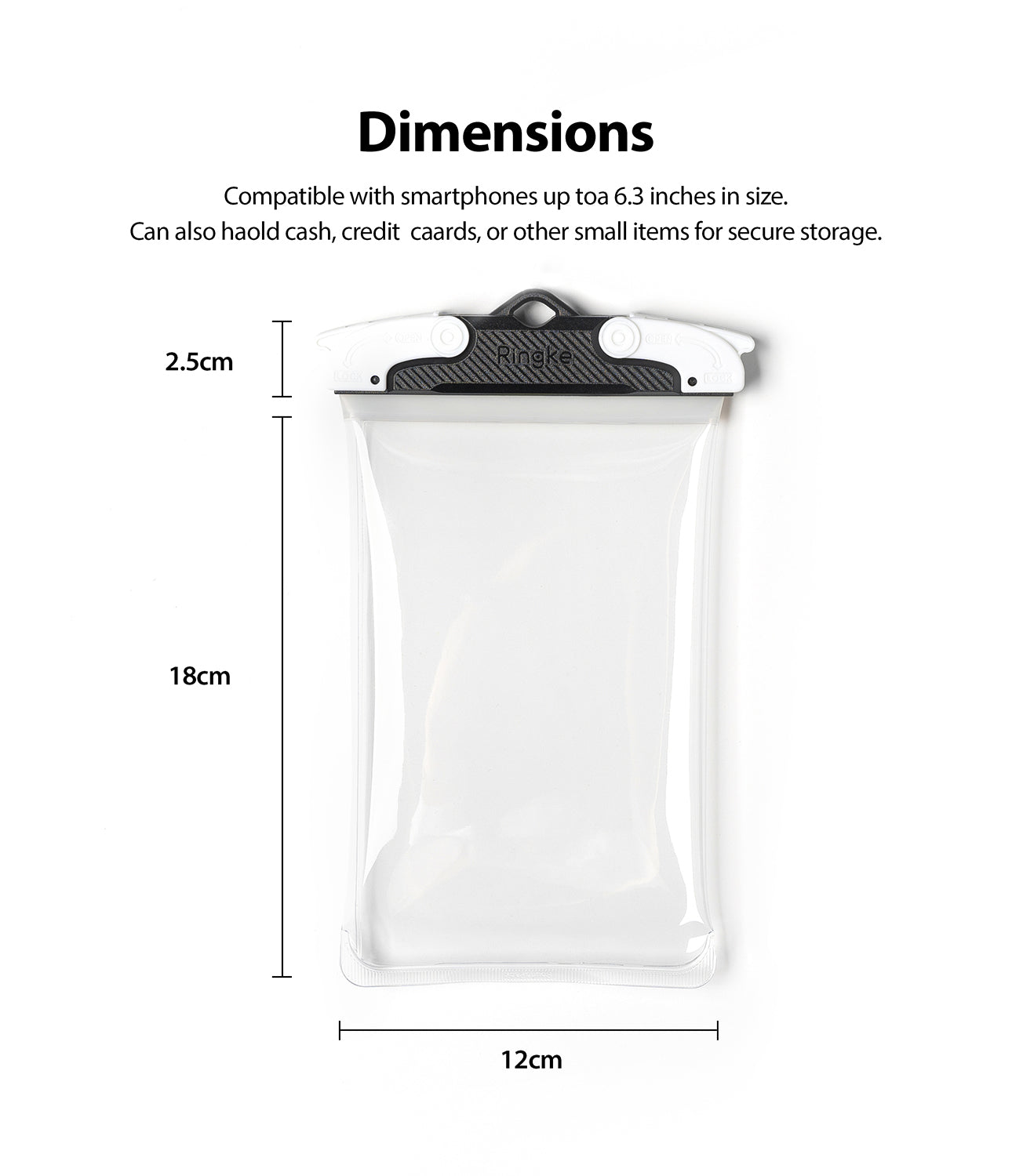Cover Waterproof Pouch Phone Case Universal  Trasparente