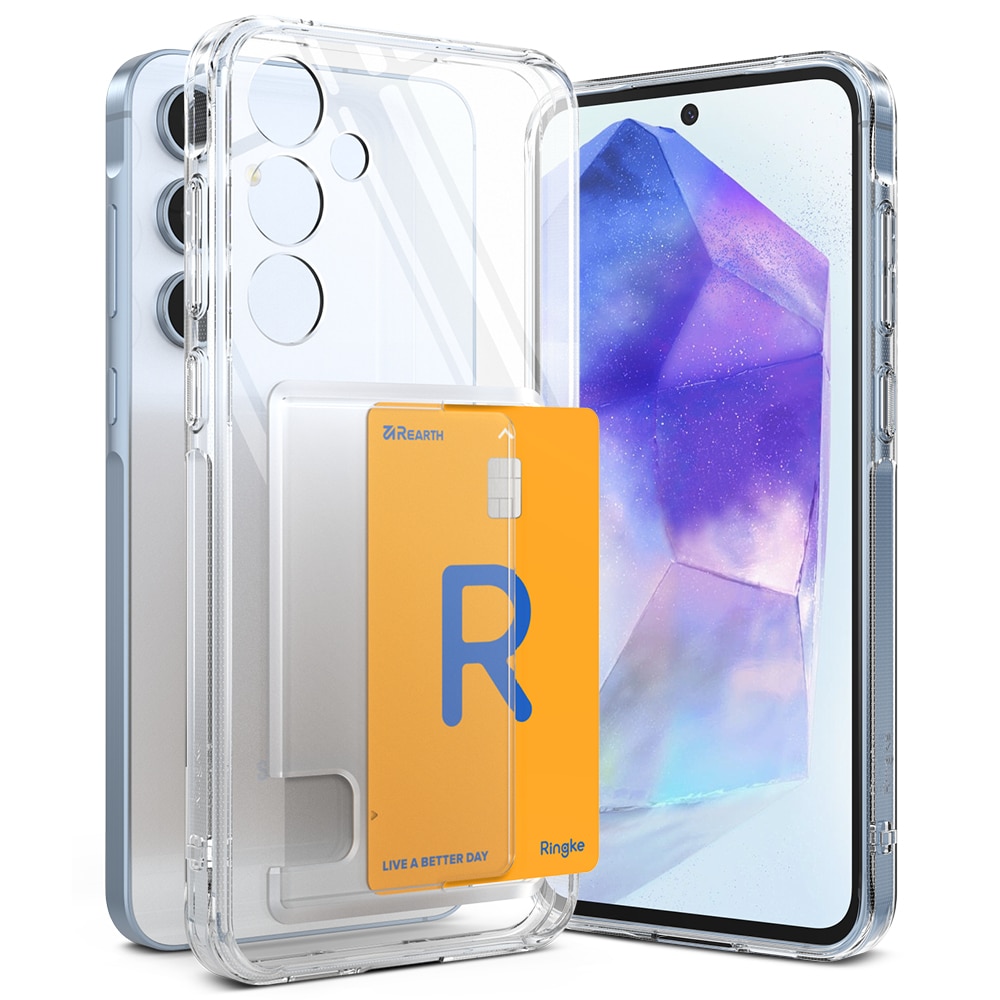 Cover Fusion Card Samsung Galaxy A55 trasparente