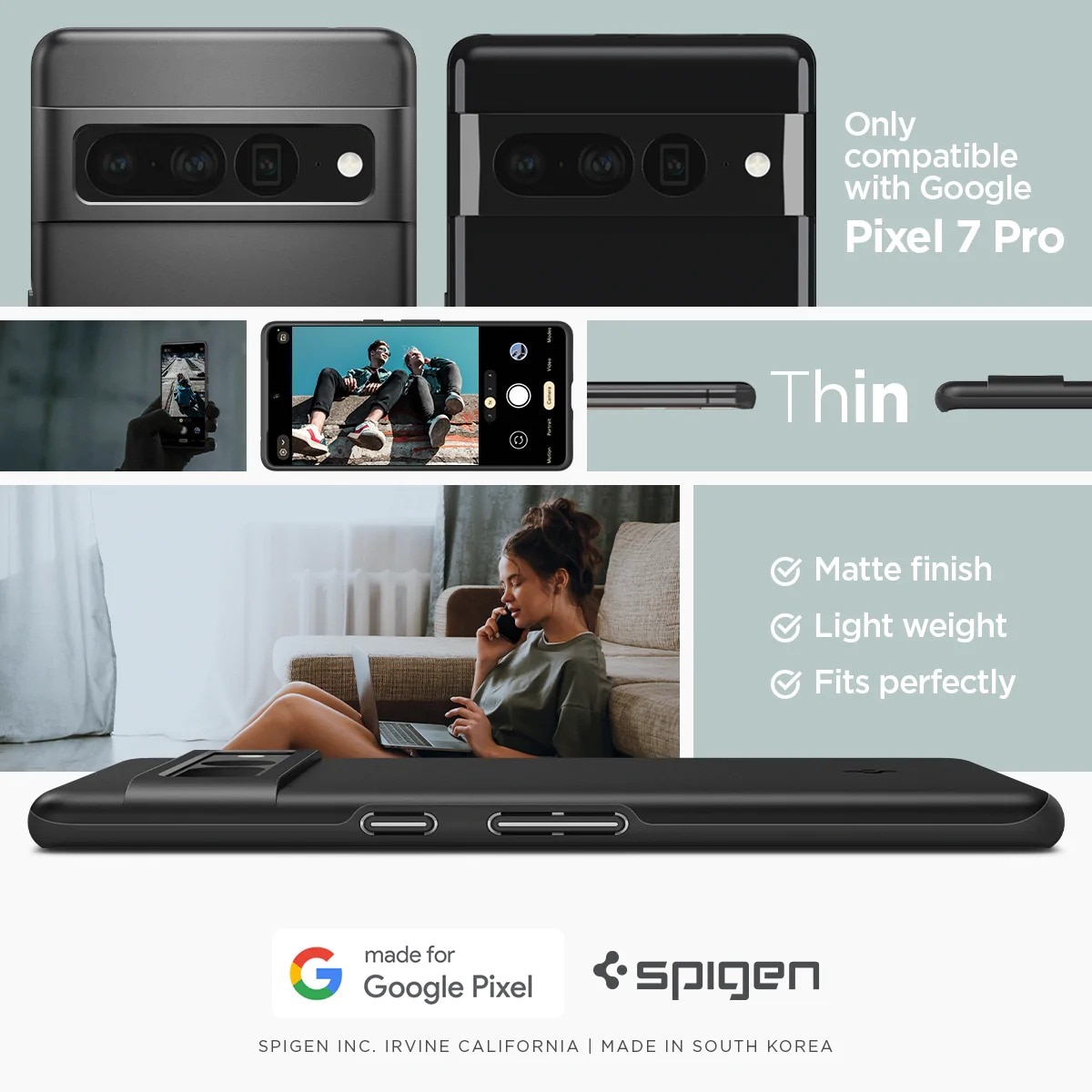Cover Thin Fit Google Pixel 7 Pro Black
