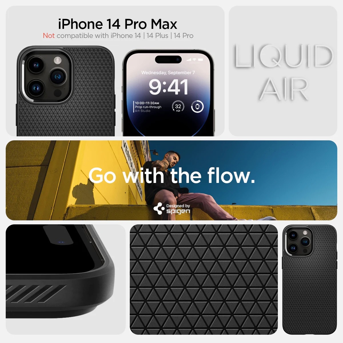Cover Liquid Air iPhone 14 Pro Max Black