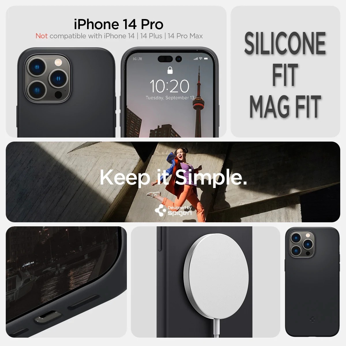 Cover Silicone Fit Mag iPhone 14 Pro Max Black