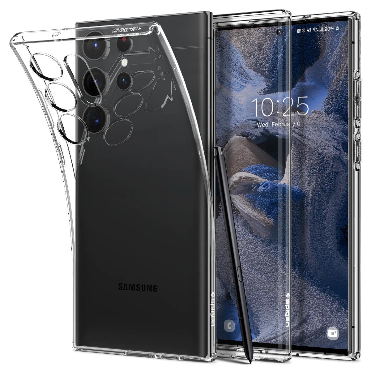 Kit per Samsung Galaxy S23 Ultra: Cover Liquid Crystal, proteggi-camera e Neo Flex