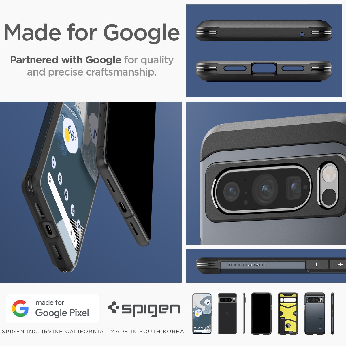 Cover Tough Armor Google Pixel 8 Pro Metal Slate