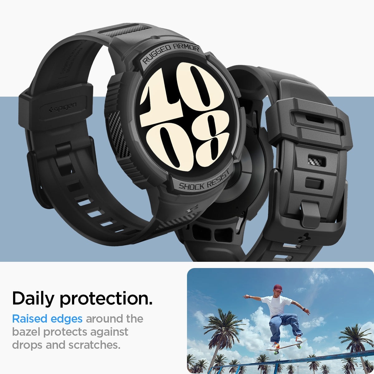 Cover Rugged Armor Pro Samsung Galaxy Watch 6 44mm nero