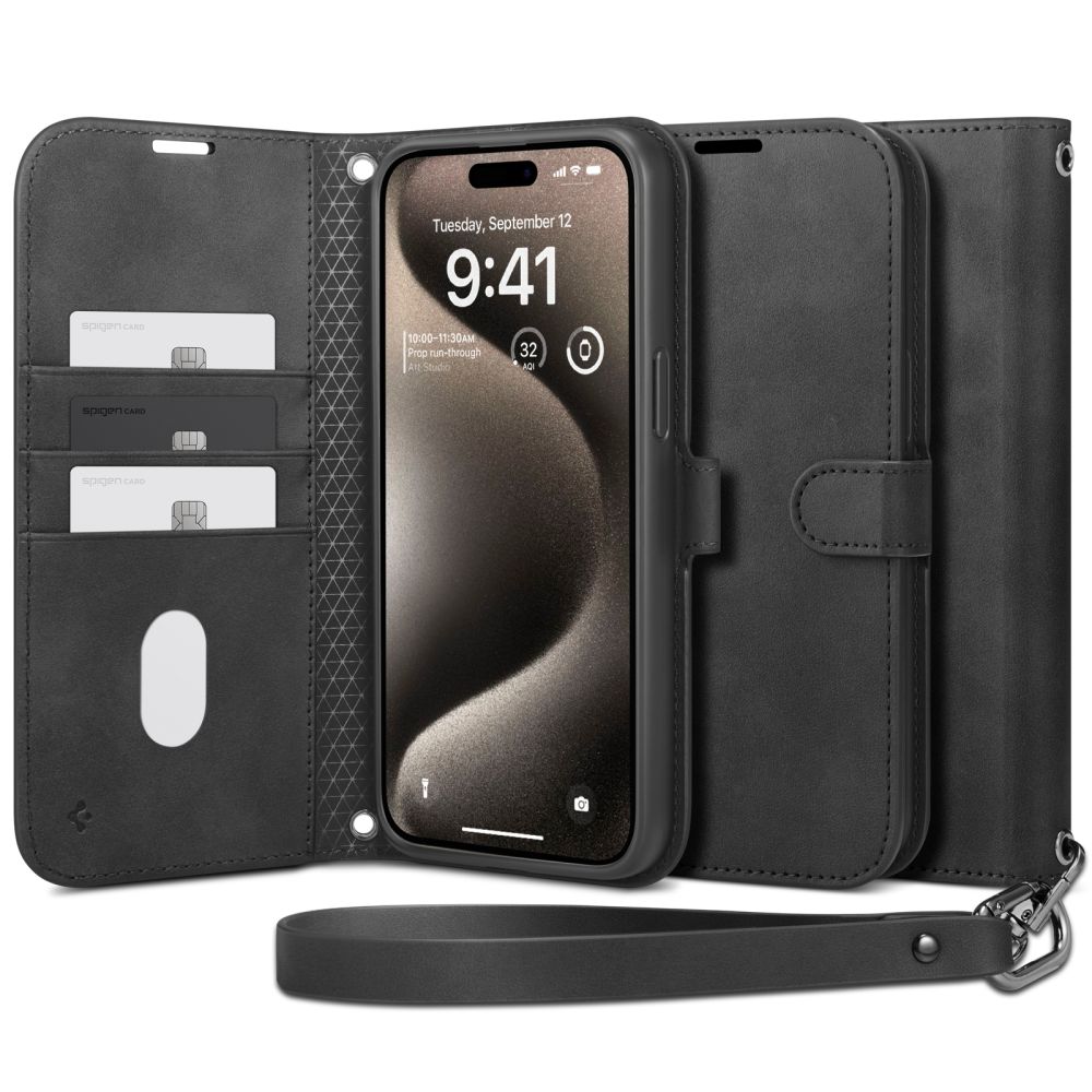 Custodia Wallet S Pro iPhone 15 Pro Max Black