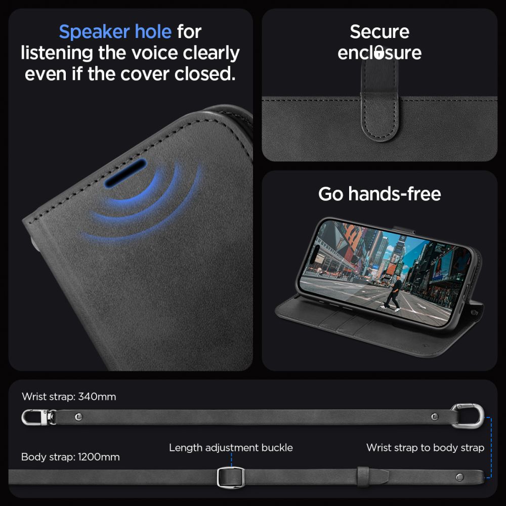 Custodia Wallet S Pro iPhone 15 Pro Max Black