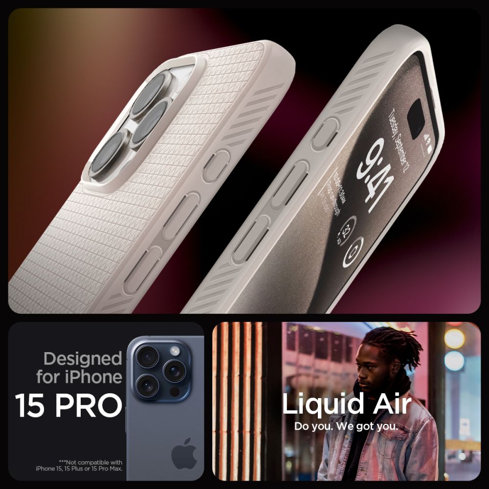 Cover Liquid Air iPhone 15 Pro Max Natural Titanium