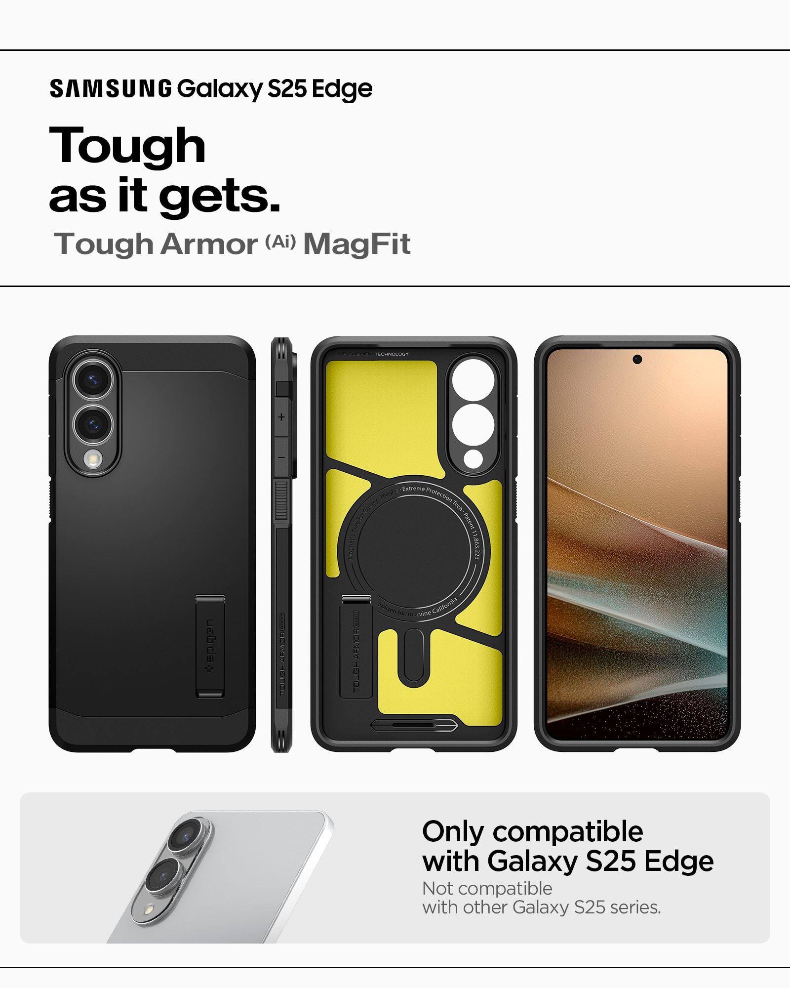 Cover Tough Armor MagSafe Samsung Galaxy S25 Edge Black