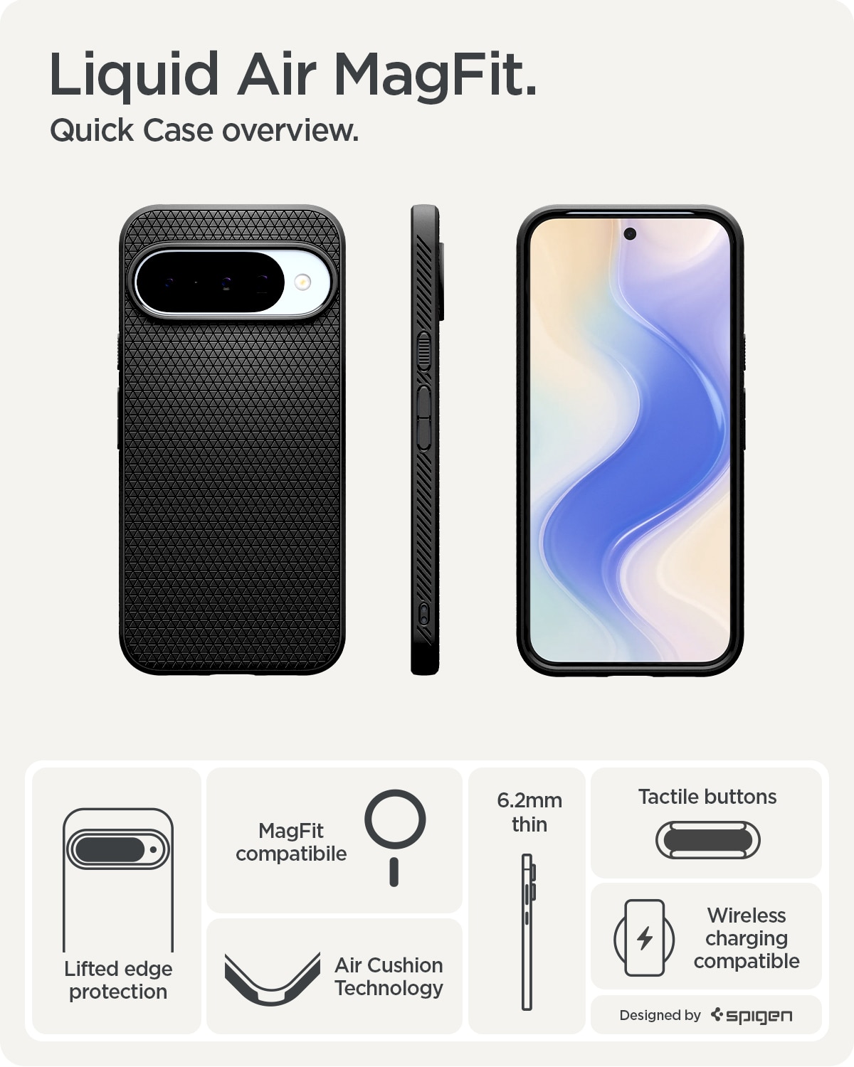 Cover Liquid Air MagSafe Google Pixel 10 Matte Black