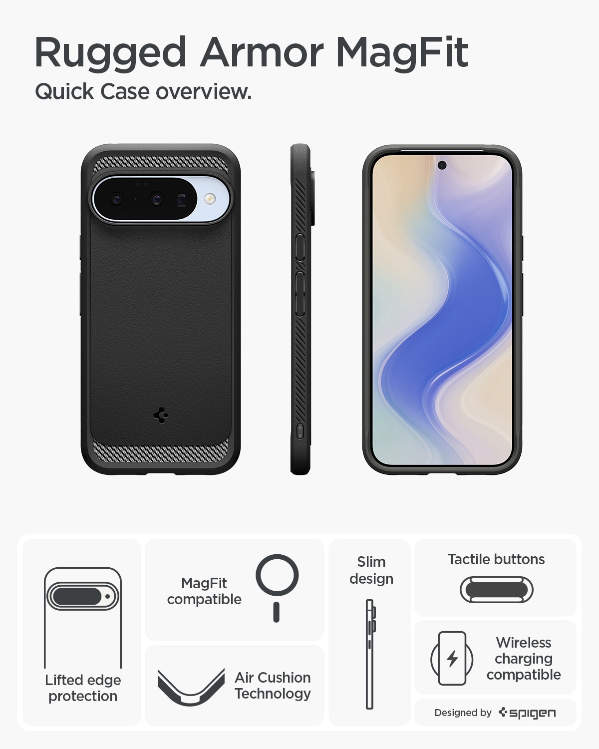 Cover Rugged Armor MagSafe Google Pixel 10 Black