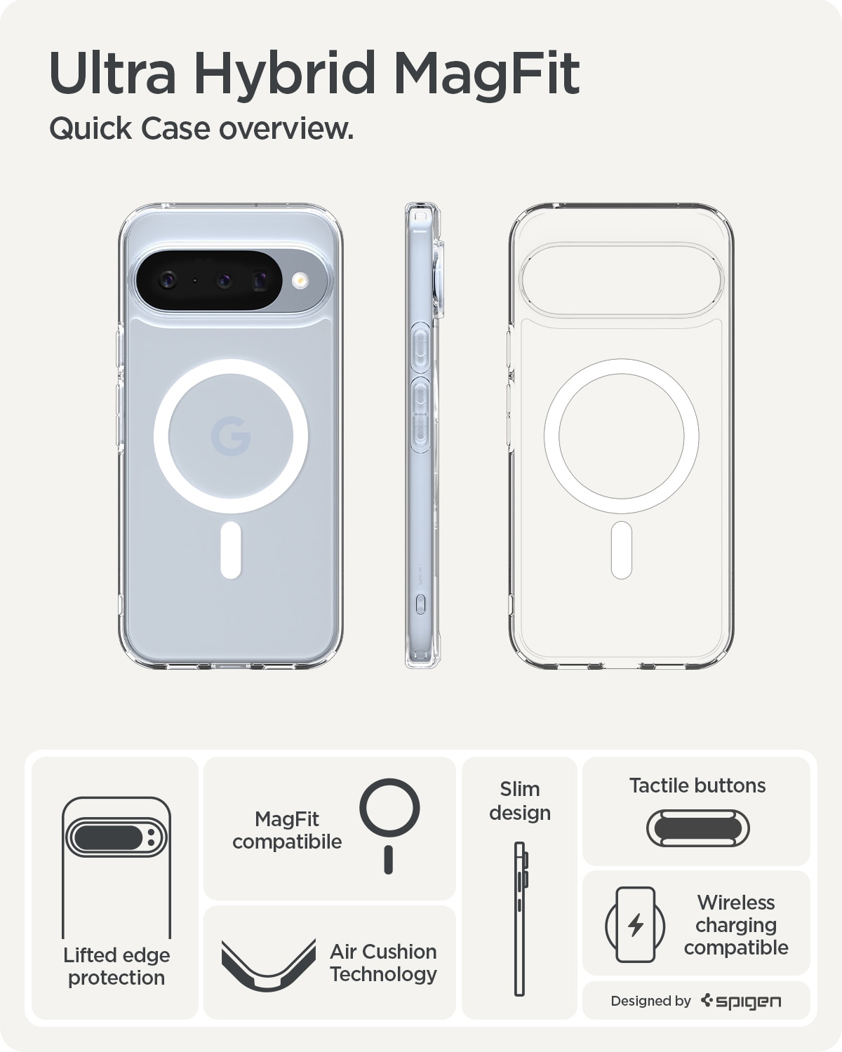 Cover Ultra Hybrid MagSafe Google Pixel 10 Clear White