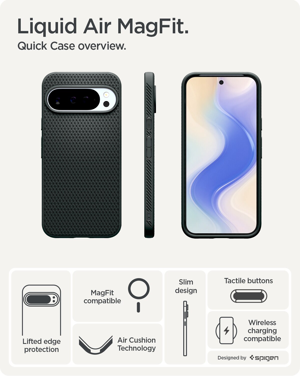 Cover Liquid Air MagSafe Google Pixel 10 Pro XL Abyss Green