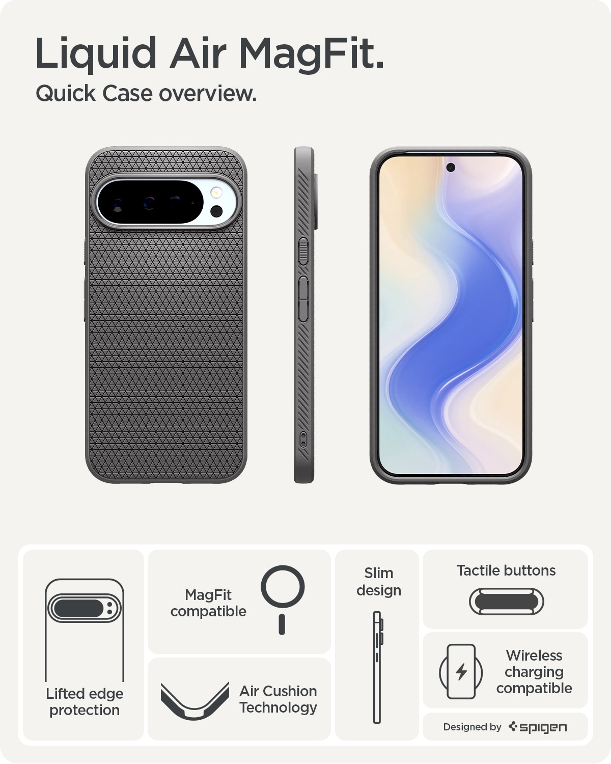Cover Liquid Air MagSafe Google Pixel 10 Pro XL Marble Gray