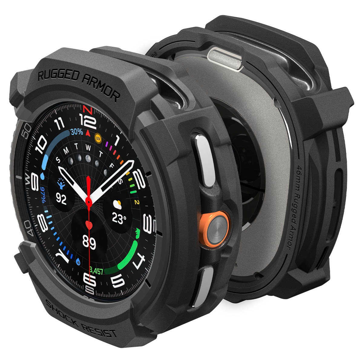 Case Rugged Armor Samsung Galaxy Watch 8 Classic Black