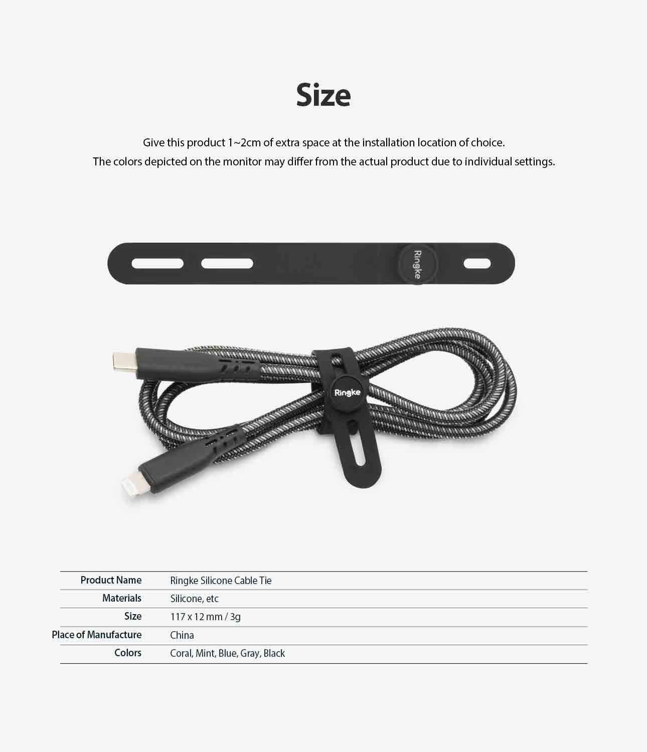 Silicone Cable Tie (5 pezzi) Black