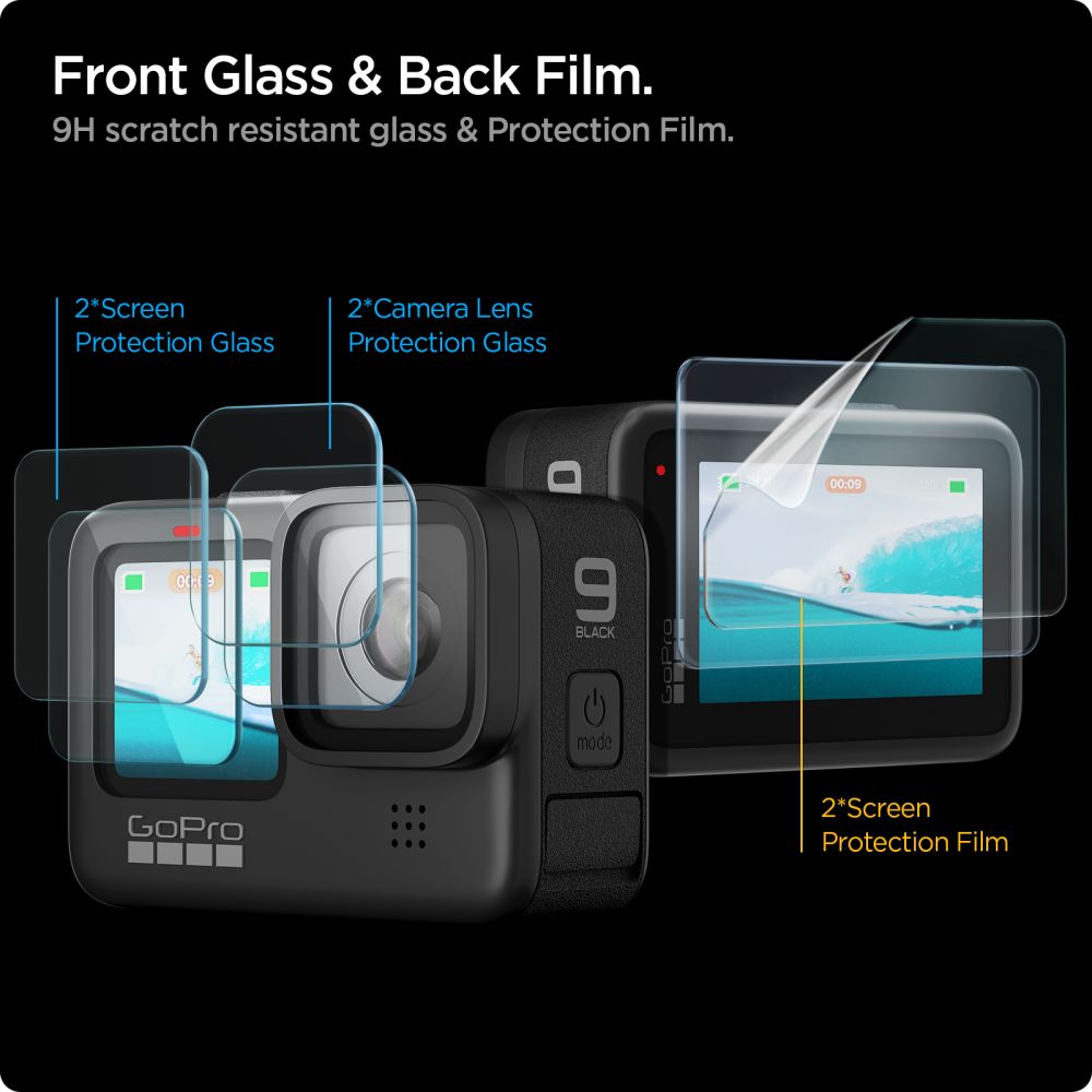 Screen Protector GLAS.tR SLIM + Film GoPro Hero11 (2 pezzi)