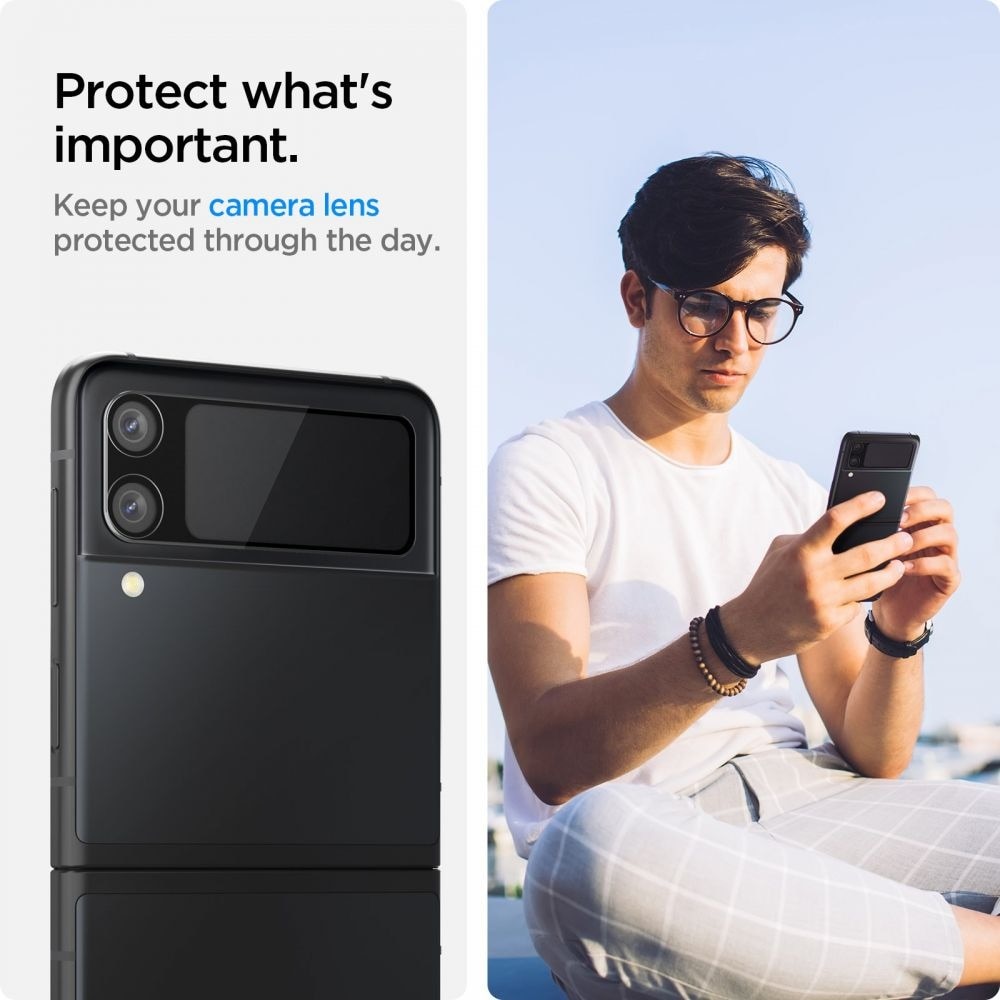 Optik Lens Protector + Hinge Film Black Samsung Galaxy Z Flip 3 Nero