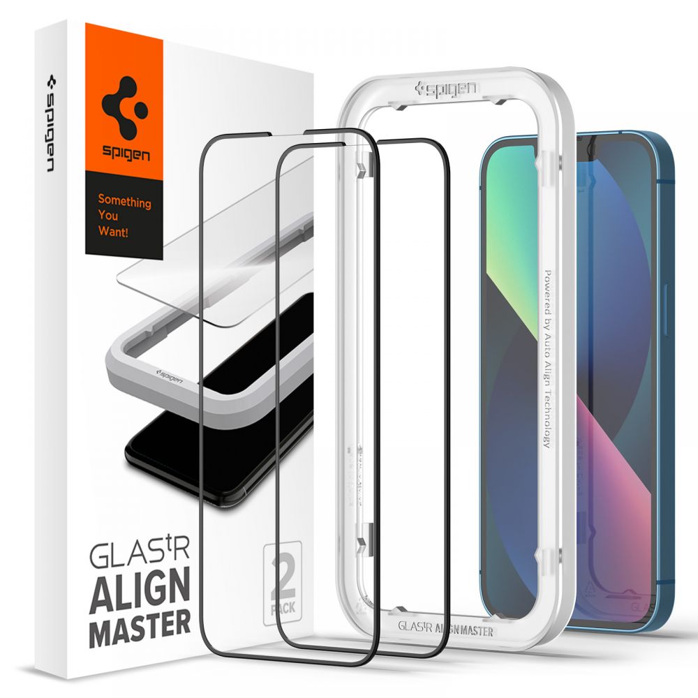 AlignMaster GLAS.tR Black (2 pezzi) iPhone 13/13 Pro Nero