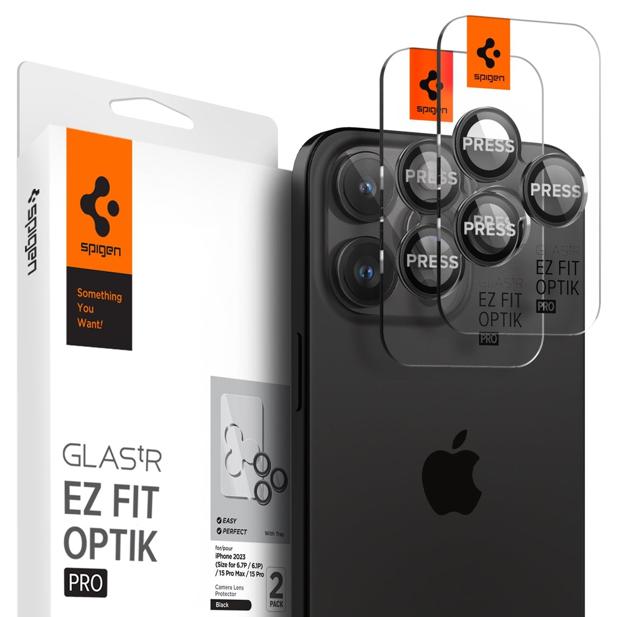 EZ Fit Optik Pro Lens Protector iPhone 15 Pro (2 pezzi) Black