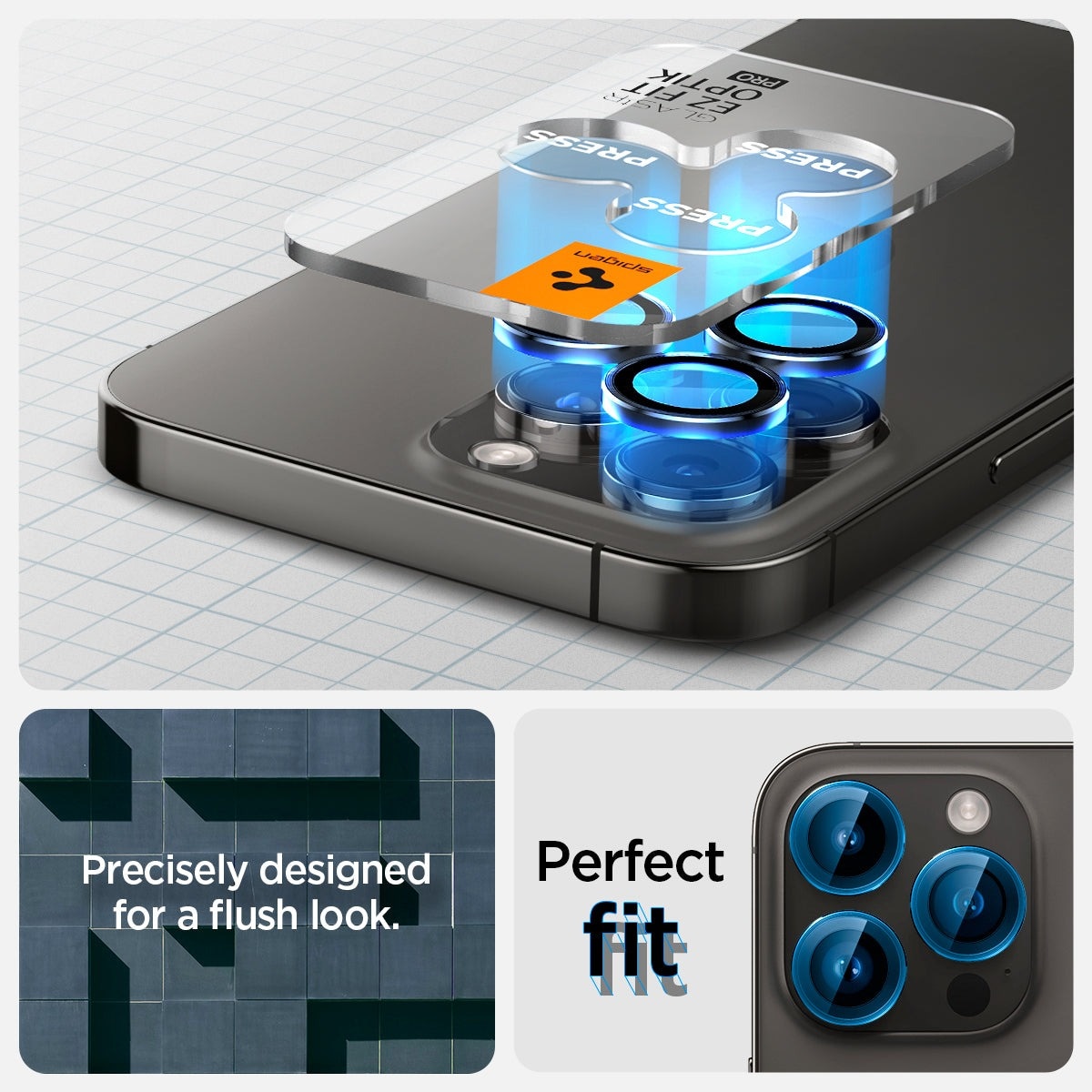 EZ Fit Optik Pro Lens Protector iPhone 15 Pro Max (2 pezzi) Black