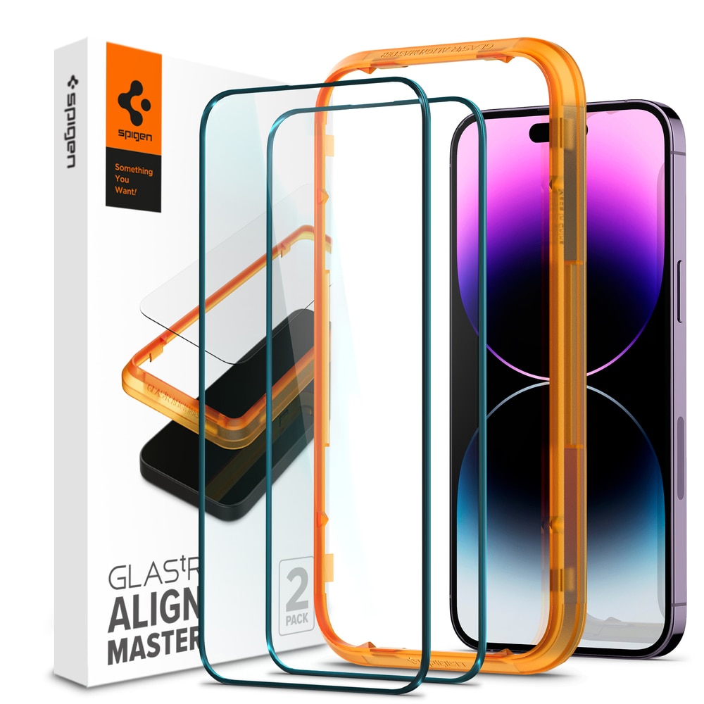 AlignMaster Glas:tR (2 pezzi) iPhone 14 Pro Nero