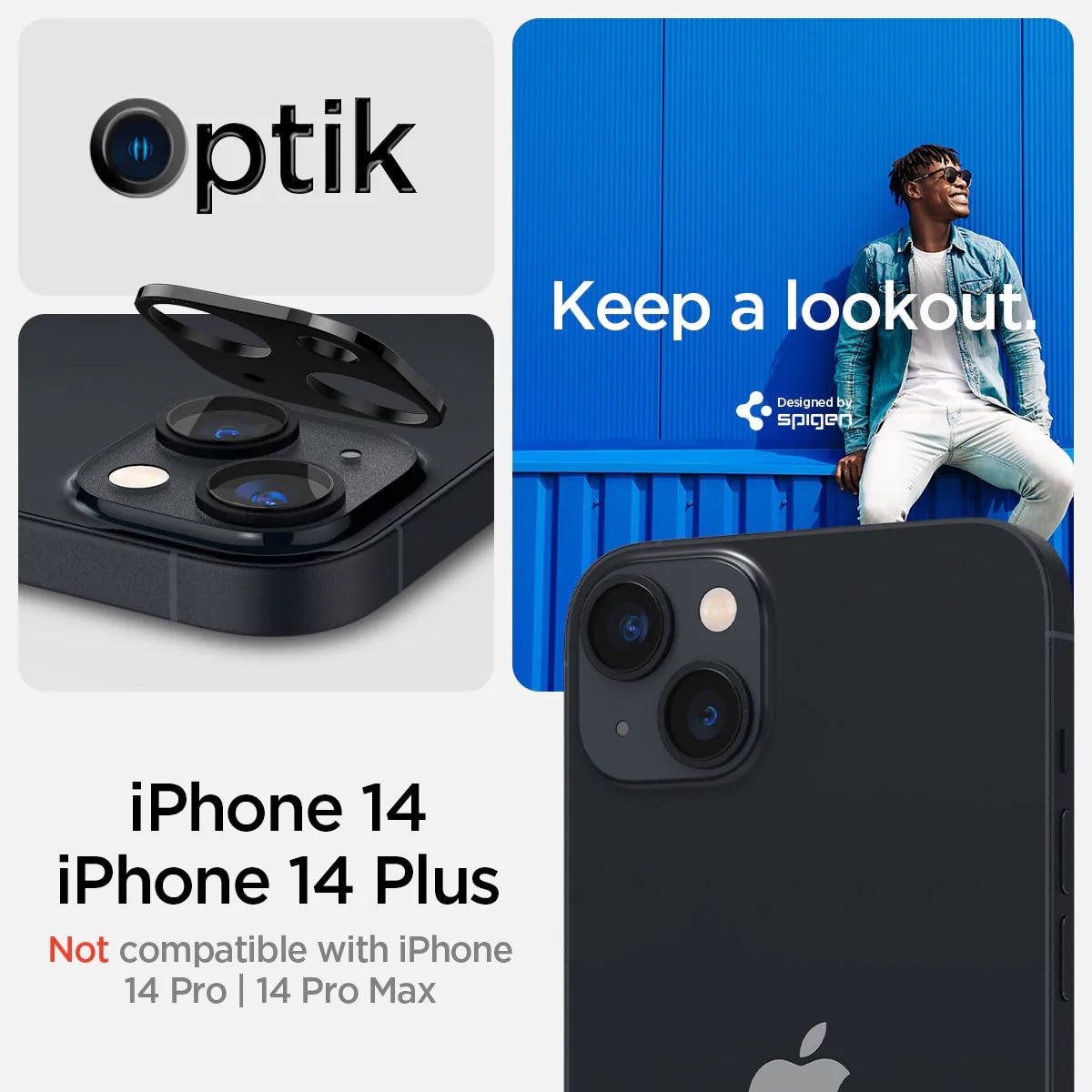 Optik Lens Protector (2 pezzi) iPhone 14, nero
