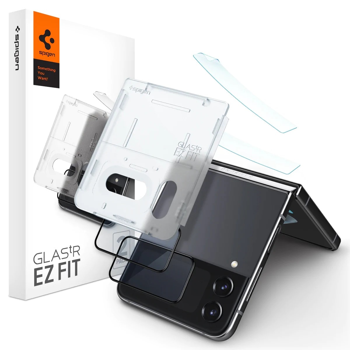 Glas.tR EZ Fit Screen Protector + Hinge Film Samsung Galaxy Z Flip 4 Nero