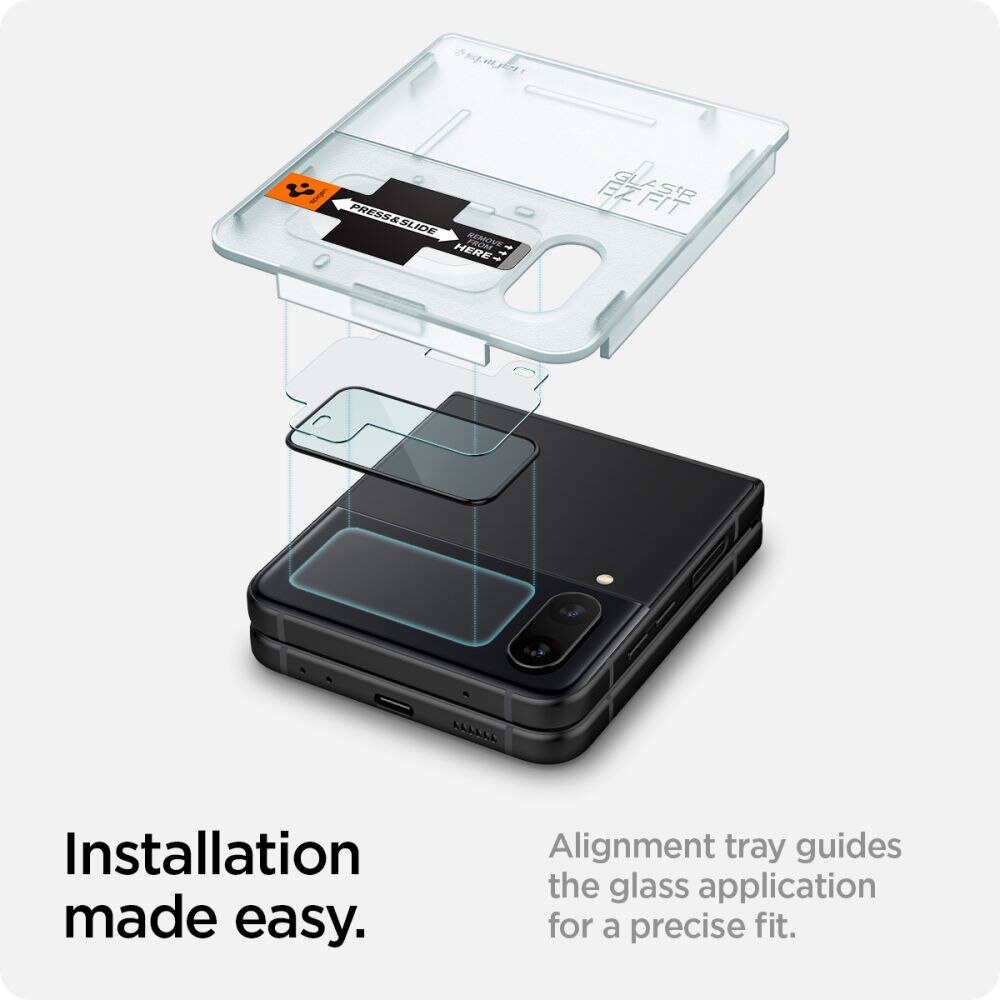 Glas.tR EZ Fit Screen Protector + Hinge Film Samsung Galaxy Z Flip 4 Nero