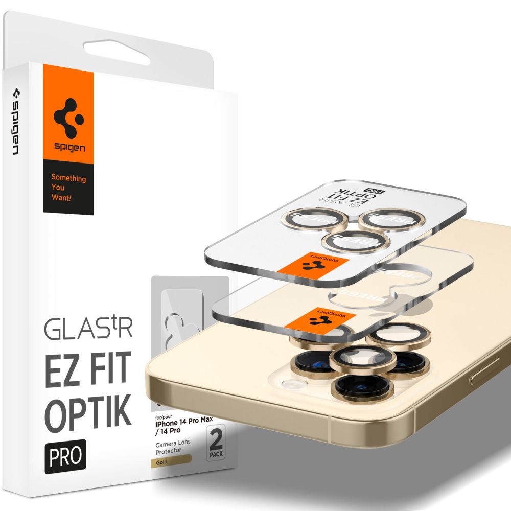 EZ Fit Optik Pro Max Lens Protector iPhone 14 Pro (2 pezzi) Gold