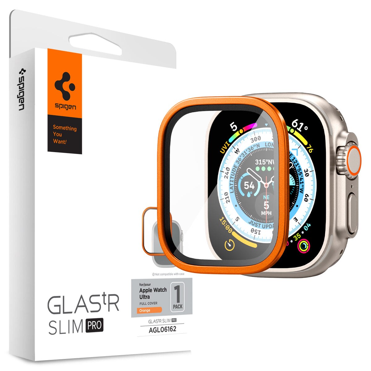 Screen Protector Glas.tR Slim Pro Apple Watch Ultra 49 mm arancia