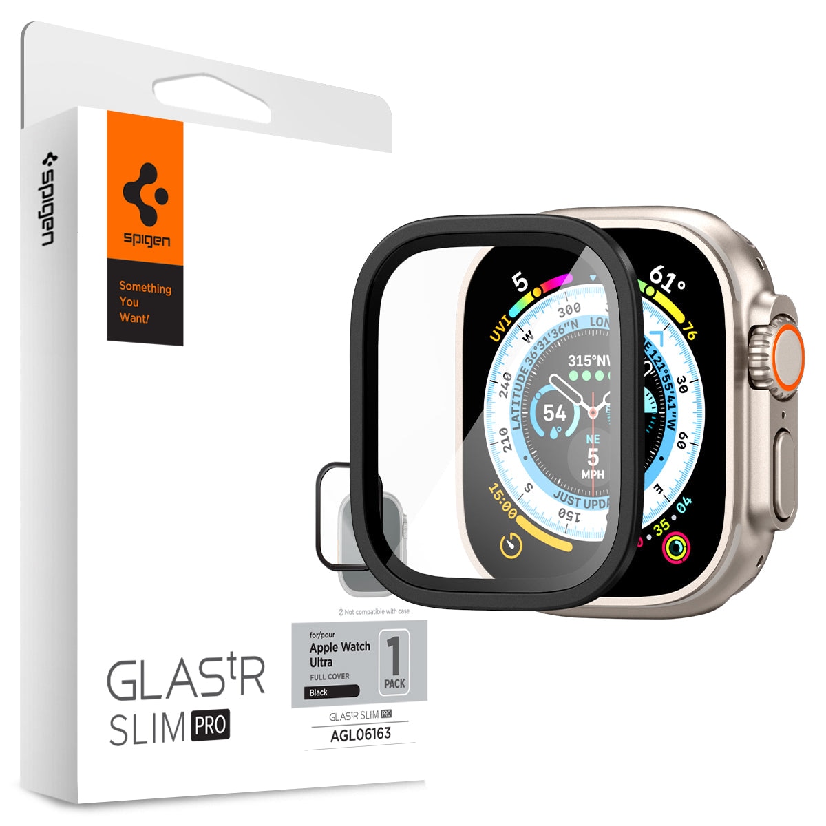 Screen Protector Glas.tR Slim Pro Apple Watch Ultra 2 49mm nero