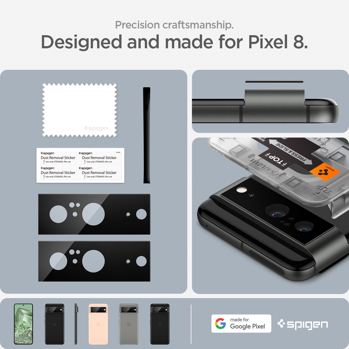 EZ Fit Optik Lens Protector Google Pixel 8 (2 pezzi) Black