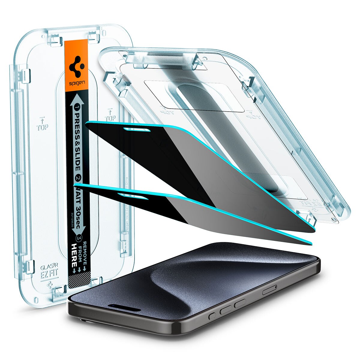 Screen Protector Privacy GLAS EZ Fit (2 pezzi) iPhone 15 Pro