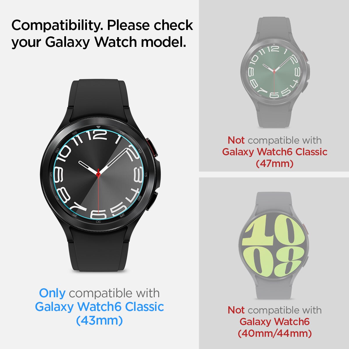 Proteggischermo EZ Fit GLAS.tR (2 pezzi) Samsung Galaxy Watch 6 Classic 43mm