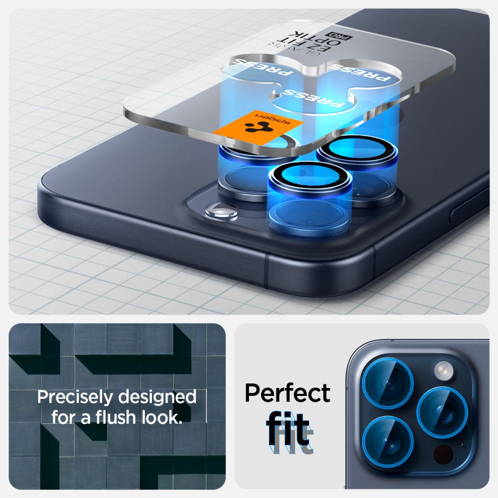 EZ Fit Optik Pro Lens Protector iPhone 14 Pro (2 pezzi) Blue Titanium