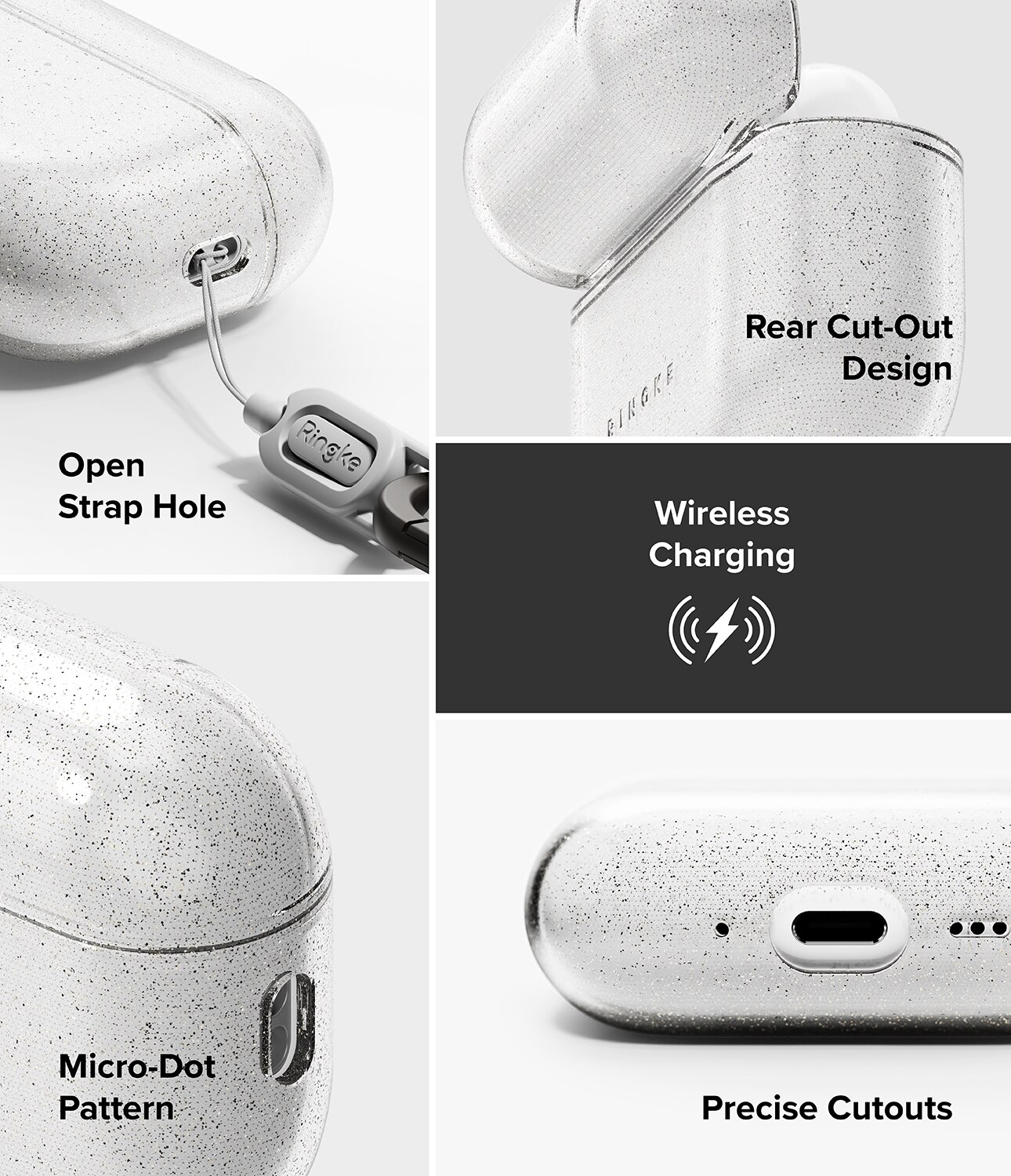 Cover Air Apple AirPods Pro 3 Glitter Clear