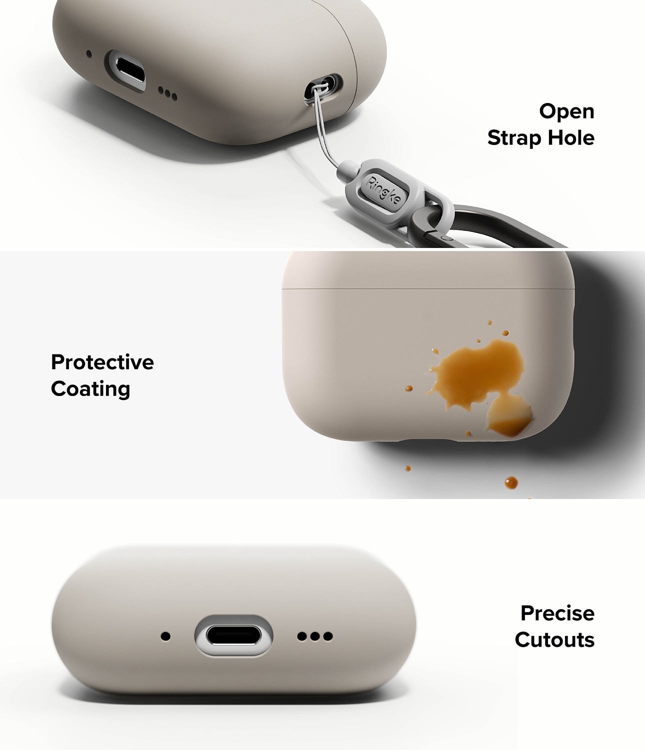 Silicone Cover Apple AirPods Pro 3 Stone