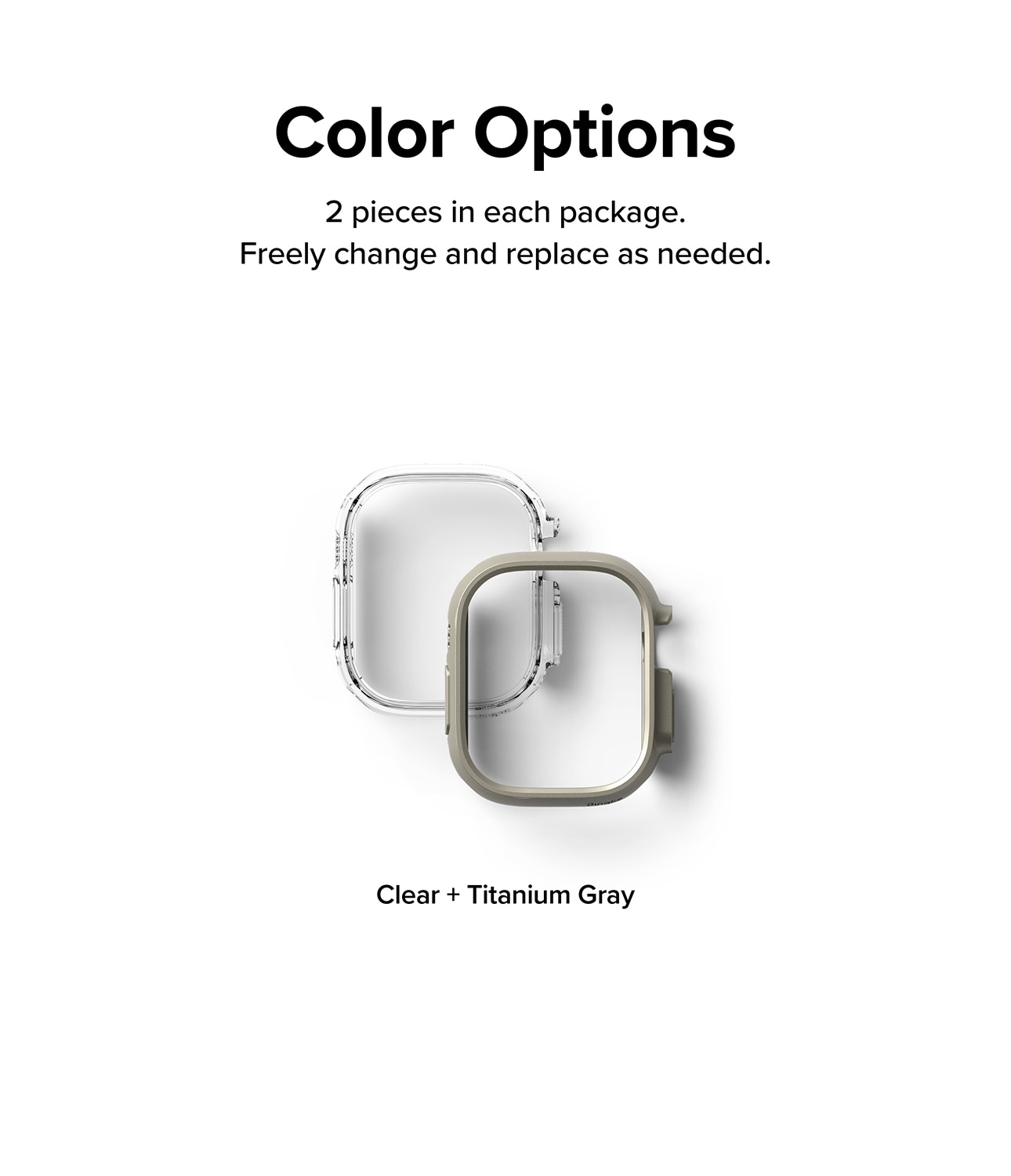 Cover Slim (2 pezzi) Apple Watch Ultra 49mm Titanium Gray & Clear