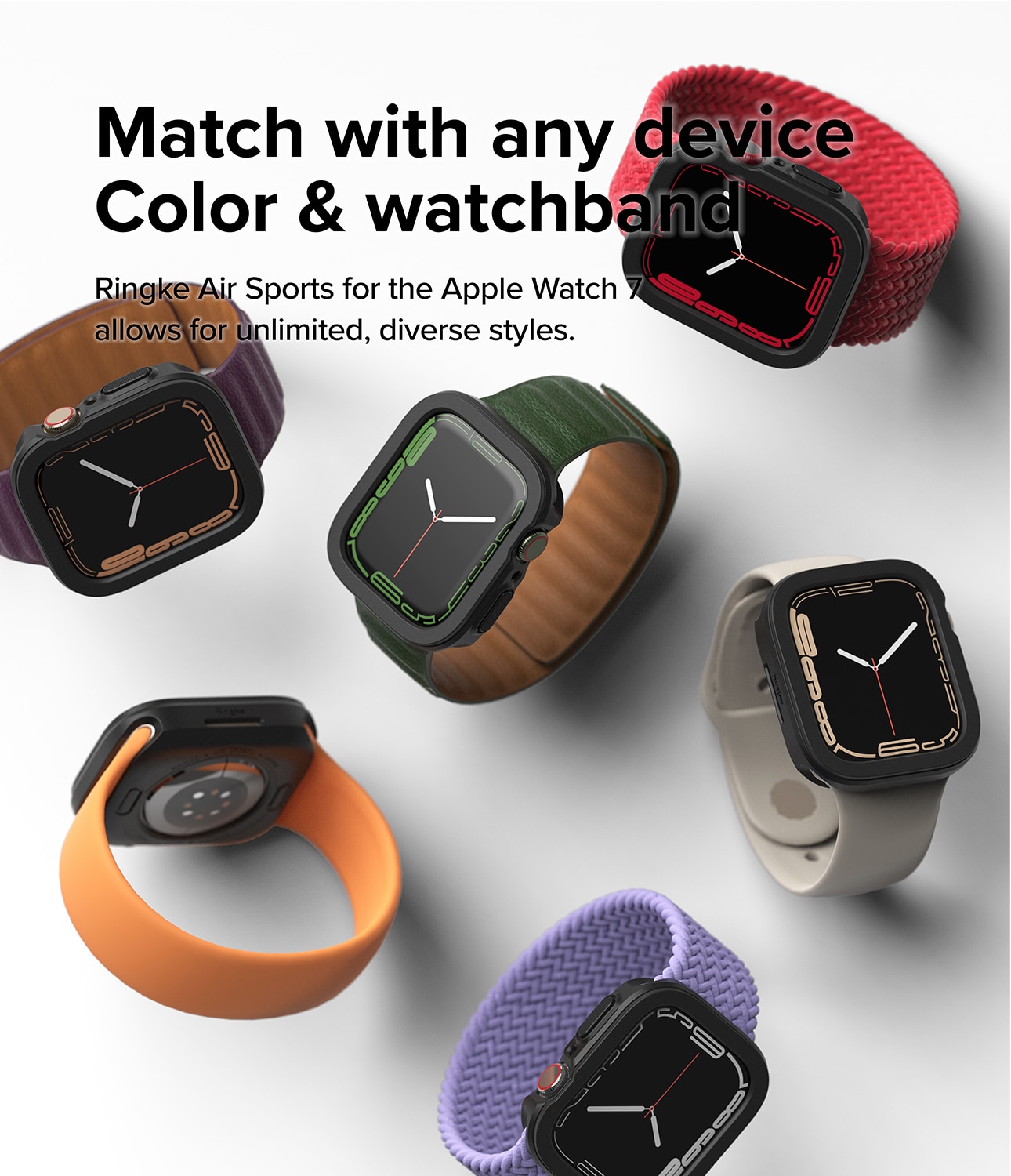 Cover Air Sports Apple Watch 45mm Series 7 Black