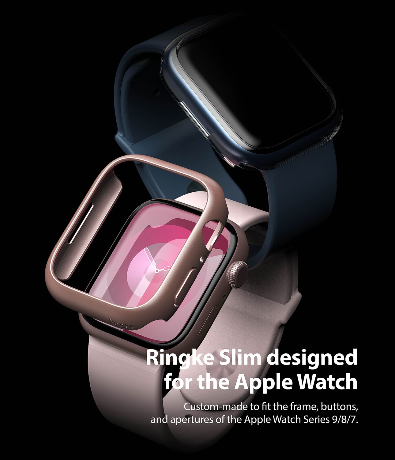 Cover Slim (2 pezzi) Apple Watch 41mm Series 9 Pink & Clear