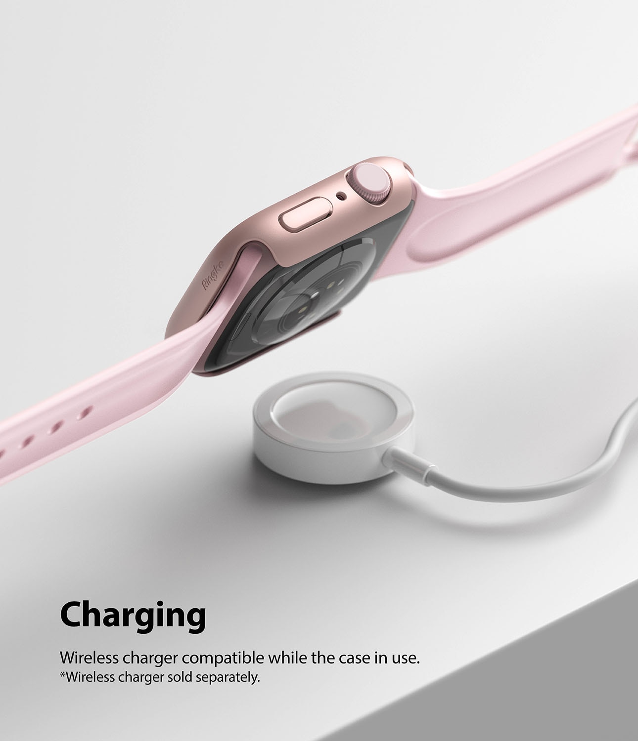 Cover Slim (2 pezzi) Apple Watch 41mm Series 7 Pink & Clear