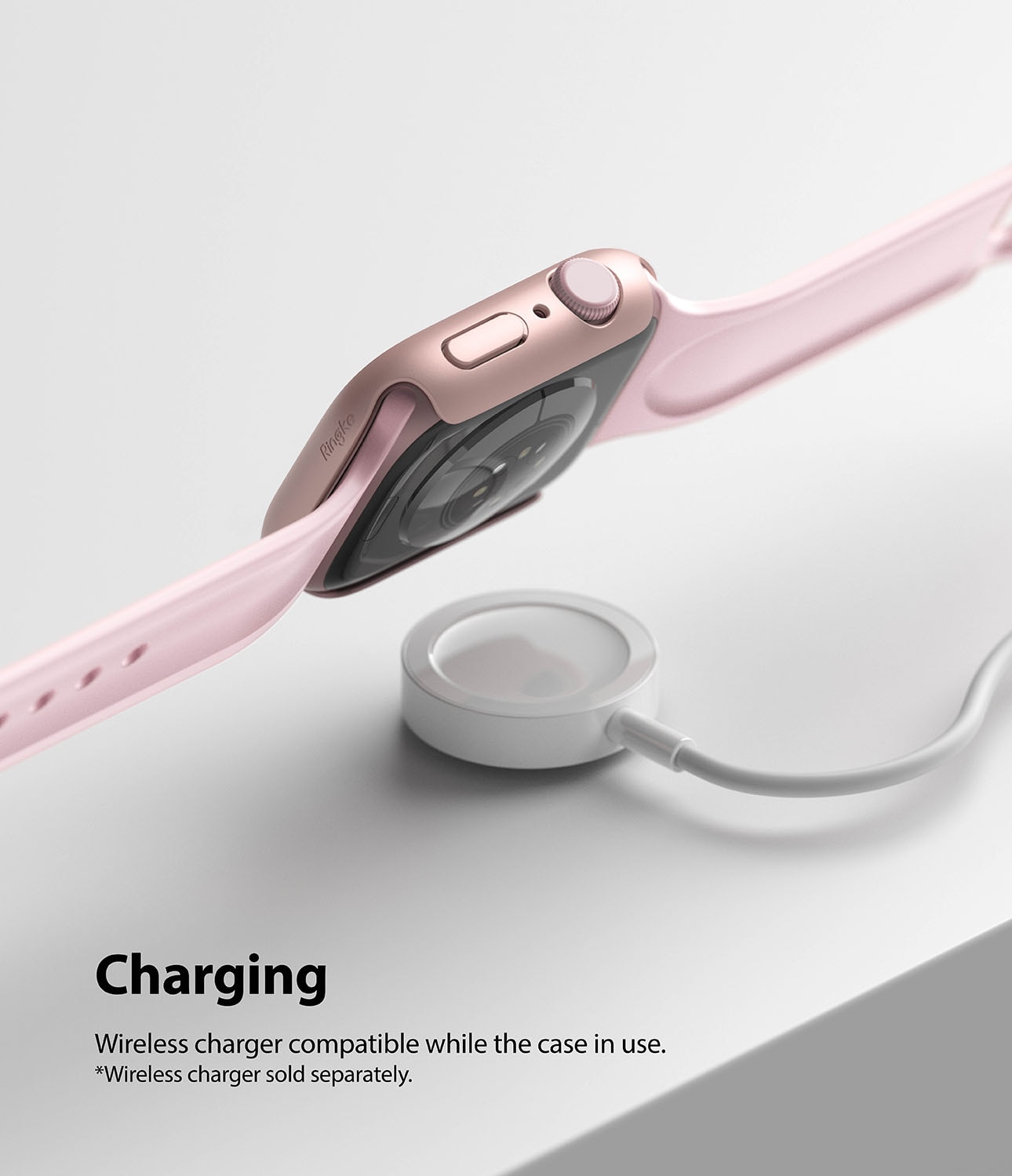 Cover Slim (2 pezzi) Apple Watch 41mm Series 8 Pink & Clear