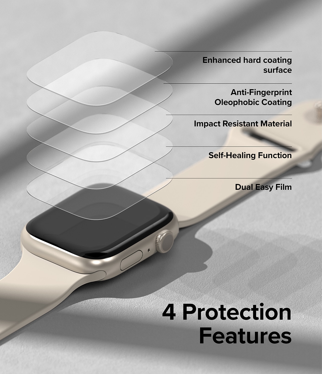 Dual Easy Screen Protector (3 pezzi) Apple Watch SE 44mm