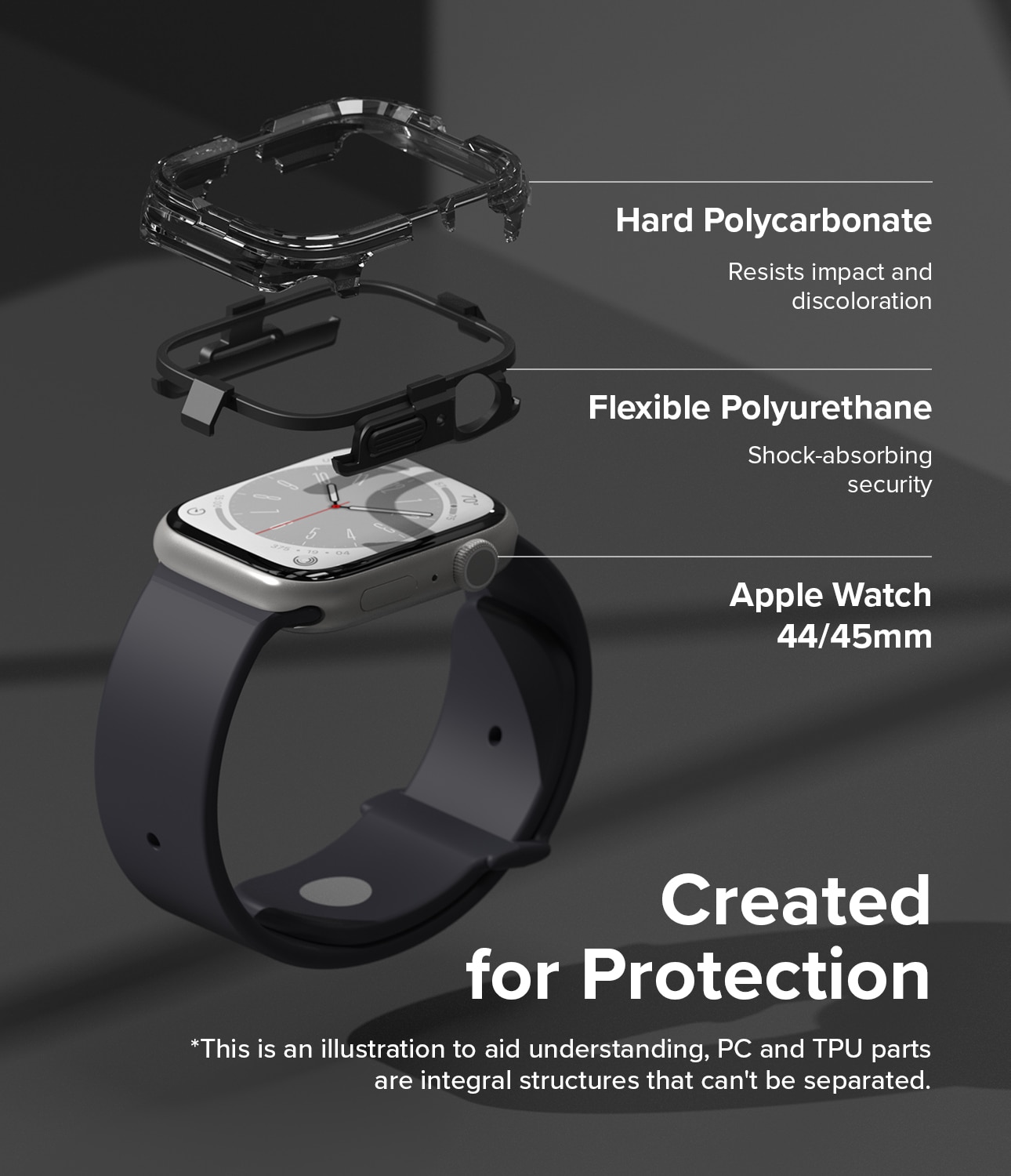 Cover Fusion Bumper Apple Watch 45mm Series 7 Black