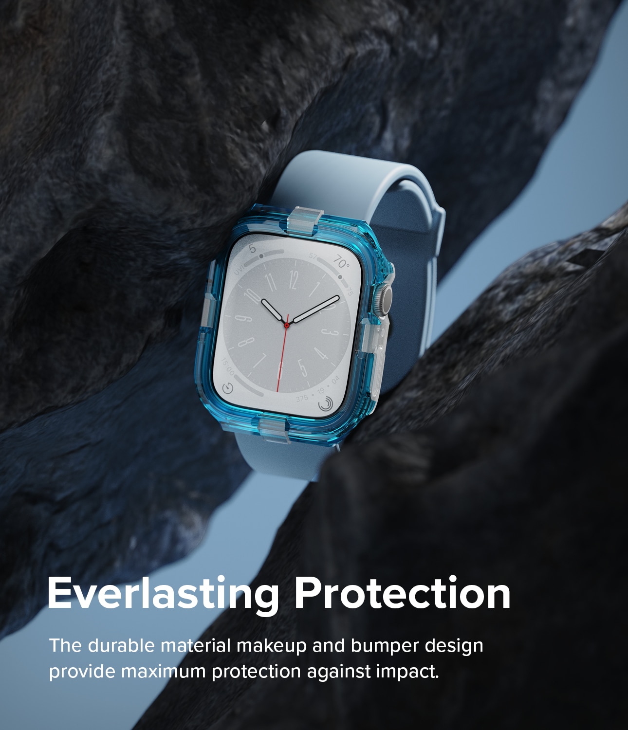 Cover Fusion Bumper Apple Watch 45mm Series 7 Neon Blue