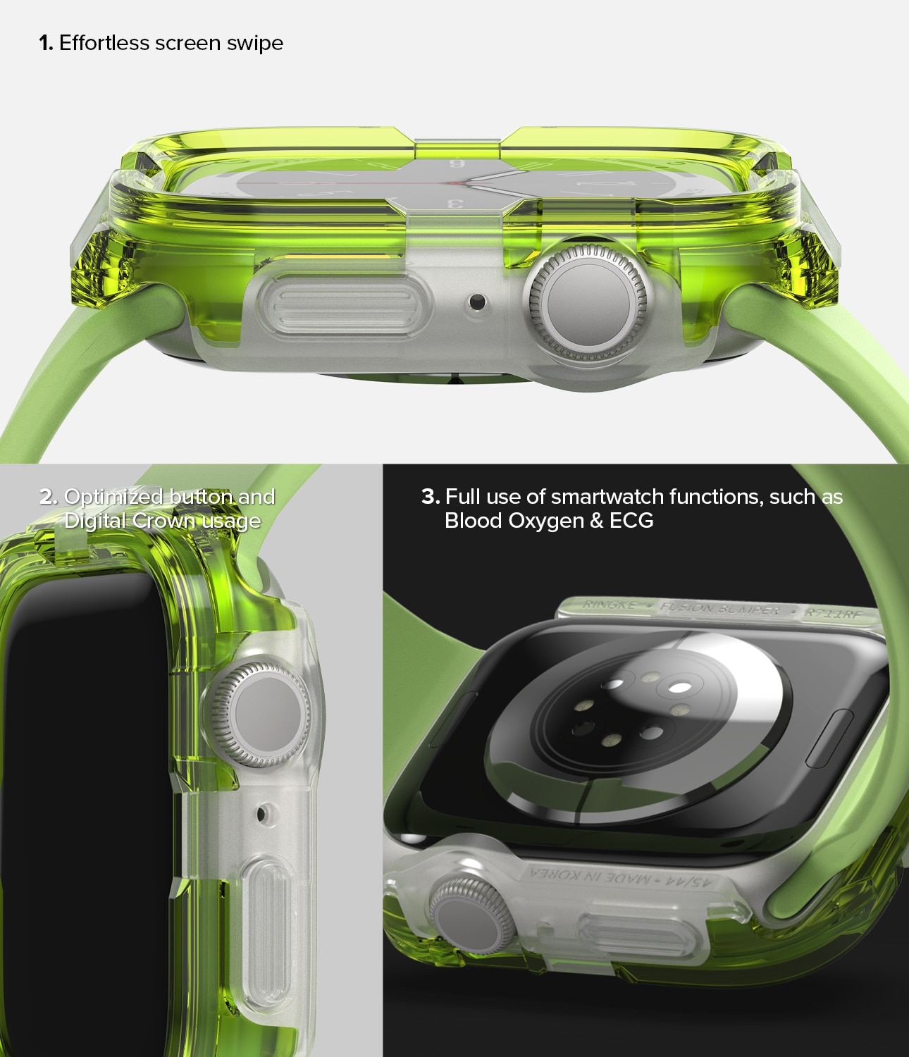 Cover Fusion Bumper Apple Watch 45mm Series 7 Neon Green
