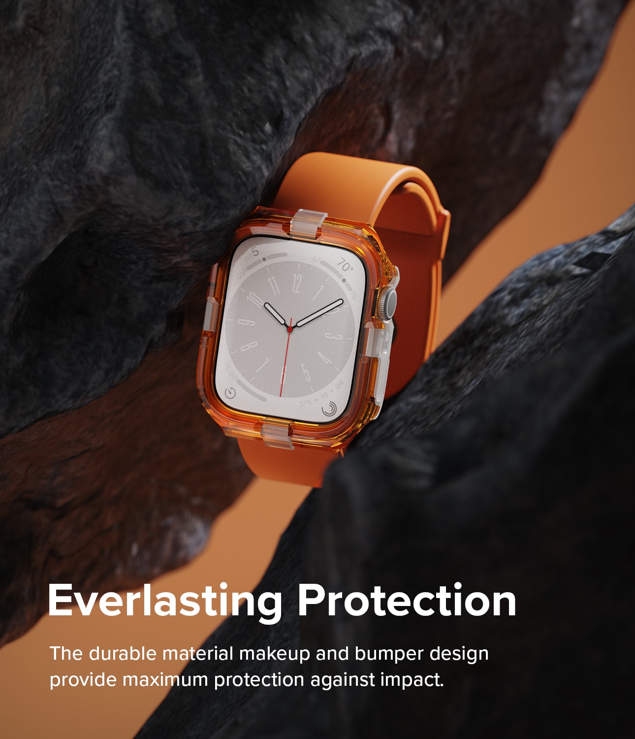 Cover Fusion Bumper Apple Watch 45mm Series 7 Neon Orange