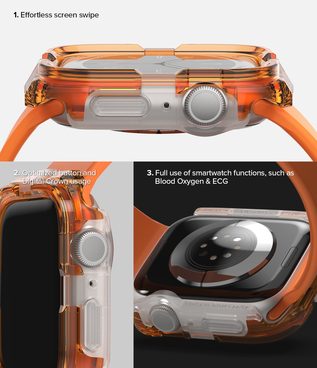 Cover Fusion Bumper Apple Watch SE 44mm Neon Orange
