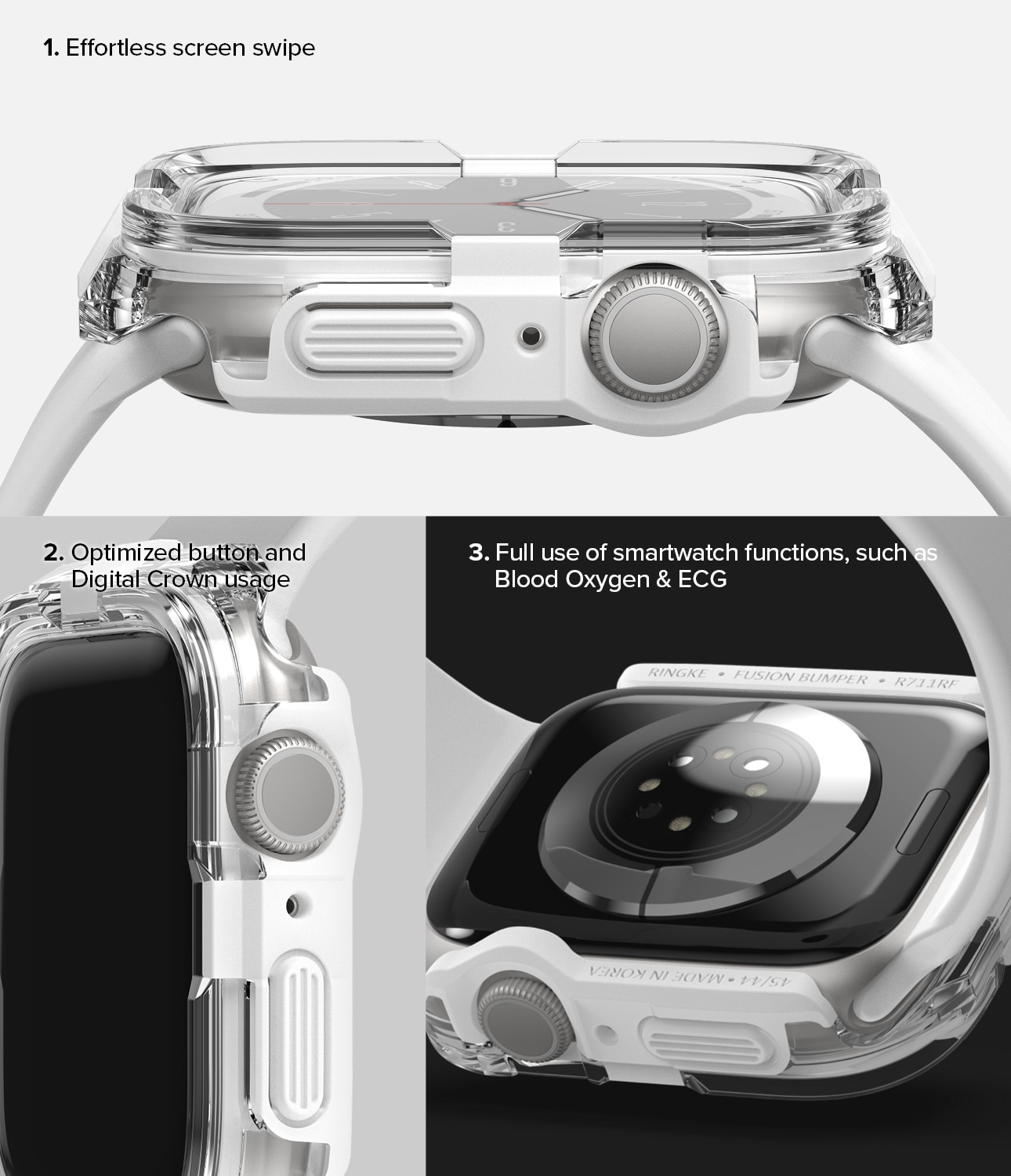 Cover Fusion Bumper Apple Watch 45mm Series 7 White